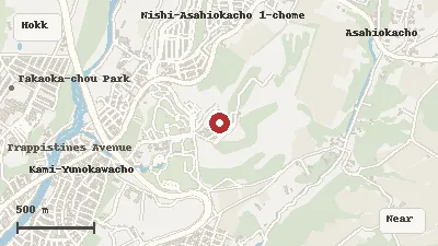 Map of the area around Our Lady of the Angels Trappistine Abbey in Hokkaido
