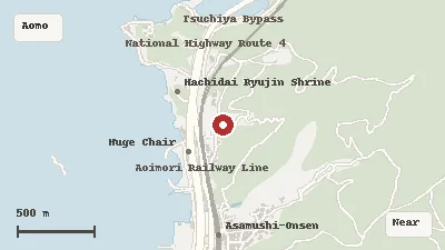 Map of the area around Asamushi Aquarium in Aomori