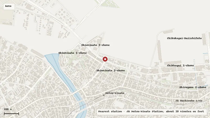 Map of the area around Tatehana Wharf Morning Market in Aomori