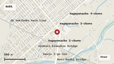 Map of the area around Asahikawa Ramen Village in Hokkaido