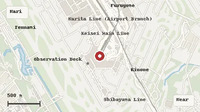 Map of Narita International Airport and its airport-complex transport connections
