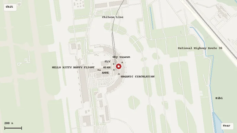 Map of New Chitose Airport and its airport-complex transport connections