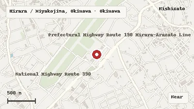 Map of Miyako Airport and its airport transport context