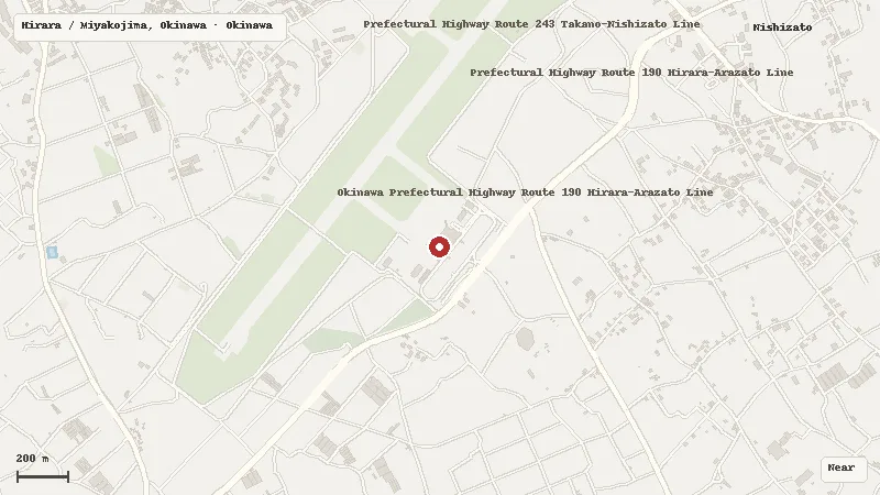 Map of Miyako Airport and its airport transport context