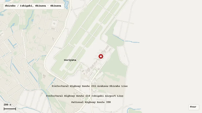 Map of Ishigaki Airport and its airport transport context