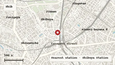 Map of the area around HMV&BOOKS SHIBUYA in Shibuya / Jinnan