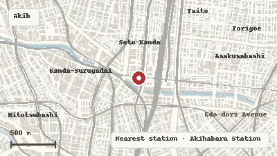 Map of the area around Hareruya 2 Akihabara Tower in Akihabara