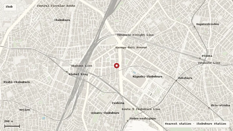 Map of the area around CAPCOM CAFE Ikebukuro in Ikebukuro
