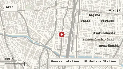 Map of the area around maidreamin Akihabara Head Store in Akihabara