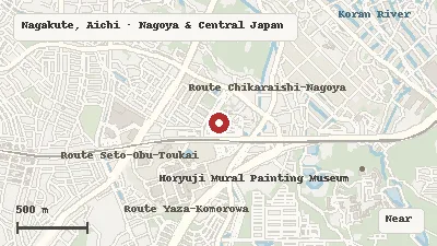 Map of the area around Toyota Automobile Museum in Nagakute, Aichi