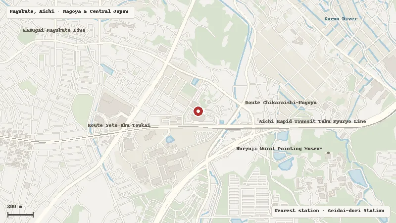 Map of the area around Toyota Automobile Museum in Nagakute, Aichi