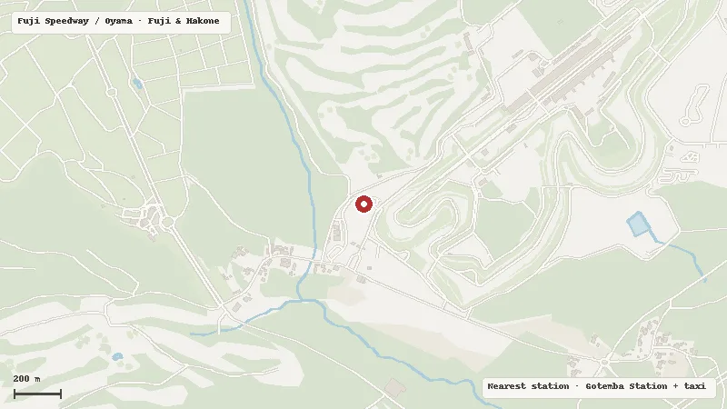 Map of the area around Fuji Motorsports Museum in Fuji Speedway / Oyama