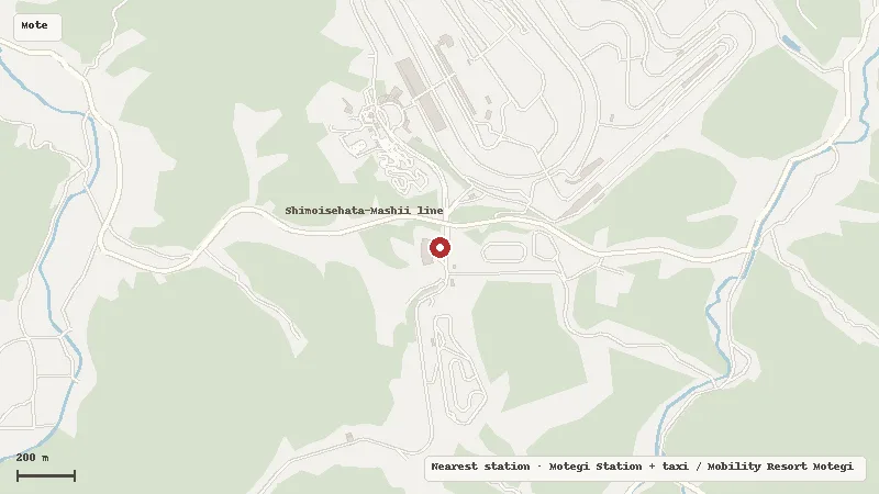 Map of the area around Honda Collection Hall in Motegi, Tochigi