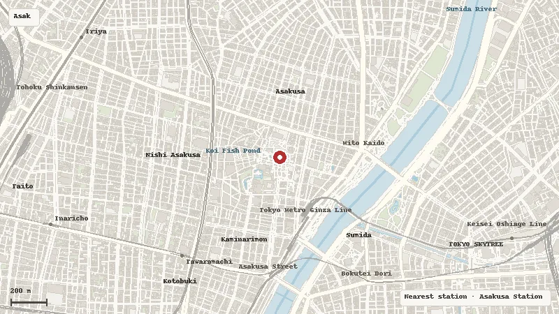 Map of the area around Sensō-ji in Asakusa