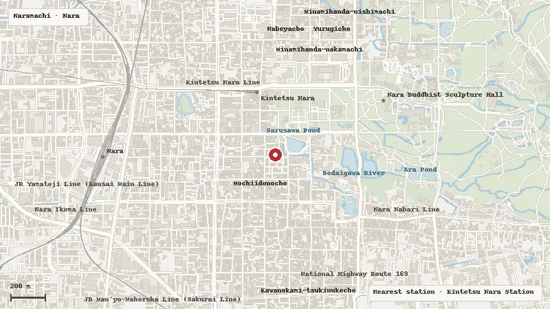 Map of the area around Salon Naramachi in Naramachi