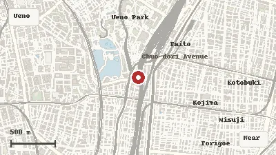 Map of the area around Ameyoko in Ueno / Okachimachi