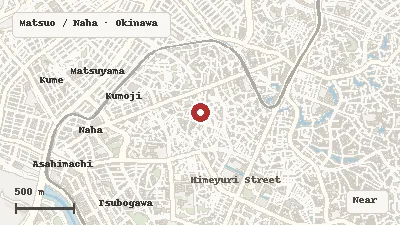Map of the area around First Makishi Public Market in Matsuo / Naha