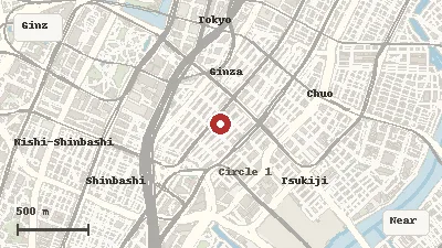 Map of the area around GINZA SIX in Ginza / Chūō