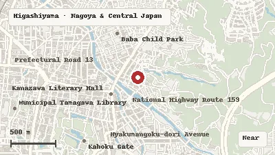 Map of the area around Higashi Chaya District in Higashiyama