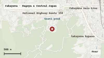 Map of the area around Hida no Sato in Takayama