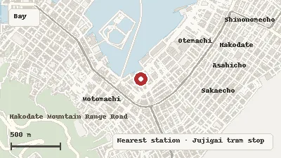 Map of the area around Kanemori Red Brick Warehouse in Bay Area