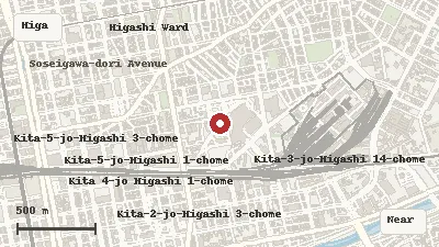 Map of the area around Sapporo Beer Museum in Higashi Ward