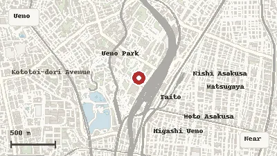 Map of the area around The National Museum of Western Art in Ueno