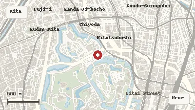 Map of the area around The National Museum of Modern Art, Tokyo in Kitanomaru