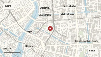 Map of the area around Kiyosumi Gardens in Kiyosumi-Shirakawa