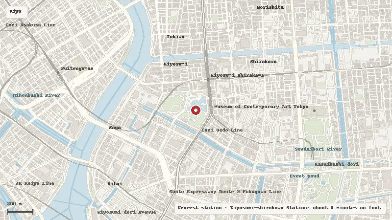 Map of the area around Kiyosumi Gardens in Kiyosumi-Shirakawa