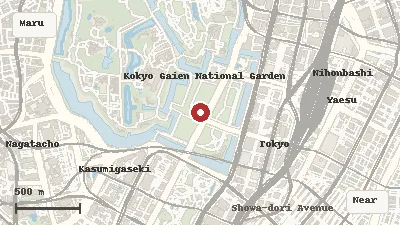 Map of the area around Kokyo Gaien National Garden in Marunouchi / Imperial Palace