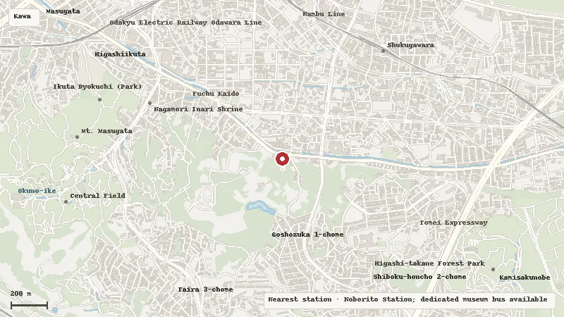 Map of the area around Fujiko F. Fujio Museum in Kawasaki / Tama