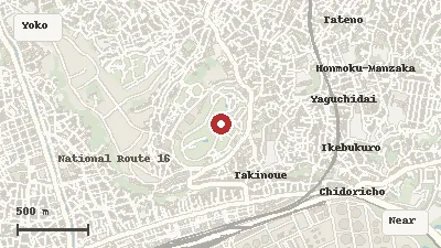 Map of the area around Negishi Forest Park in Yokohama / Naka
