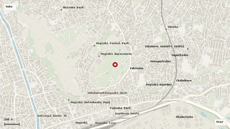 Map of the area around Negishi Forest Park in Yokohama / Naka