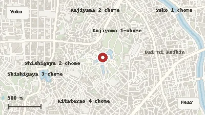 Map of the area around Mitsuike Park in Yokohama / Tsurumi