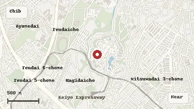 Map of the area around Chiba Zoological Park in Chiba / Wakaba