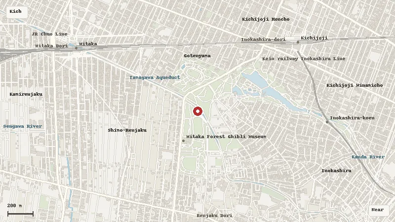 Map of the area around Inokashira Park in Kichijoji / Mitaka