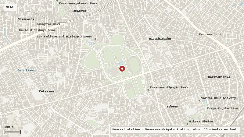Map of the area around Komazawa Olympic Park in Setagaya / Komazawa