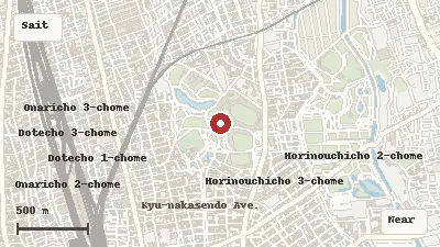 Map of the area around Omiya Park in Saitama / Omiya