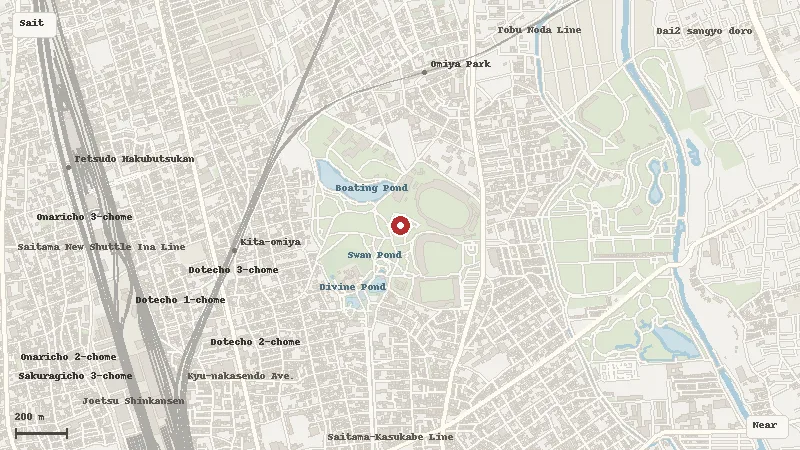 Map of the area around Omiya Park in Saitama / Omiya
