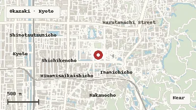 Map of the area around Kyoto City KYOCERA Museum of Art in Okazaki