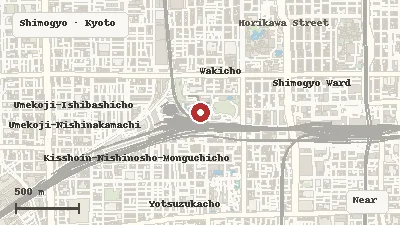 Map of the area around Umekoji Park in Shimogyo