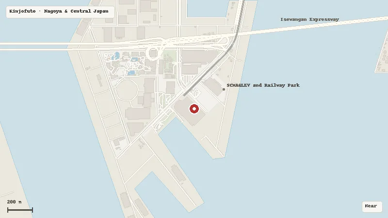 Map of the area around SCMAGLEV and Railway Park in Kinjofuto