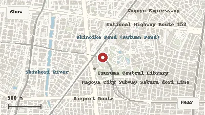Map of the area around Tsuruma Park in Showa / Tsurumai