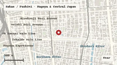 Map of the area around Shirakawa Park in Sakae / Fushimi