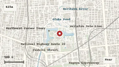 Map of the area around Meijo Park in Kita / Nagoya Castle