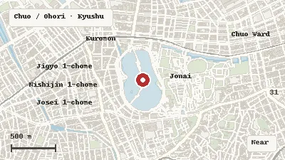 Map of the area around Ohori Park in Chuo / Ohori