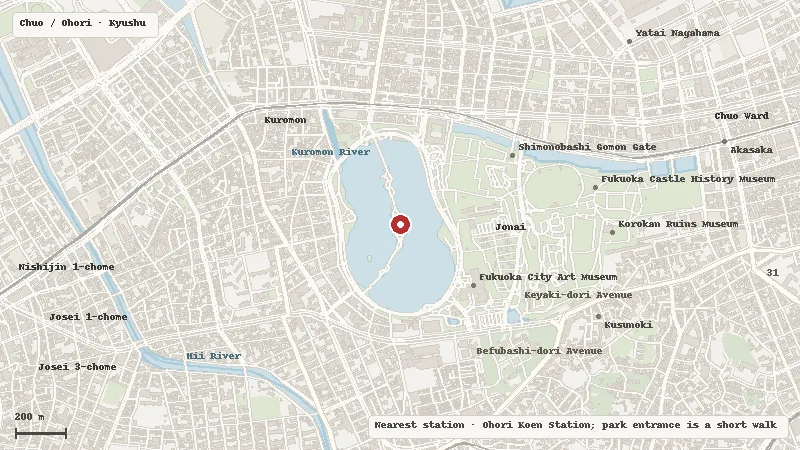 Map of the area around Ohori Park in Chuo / Ohori