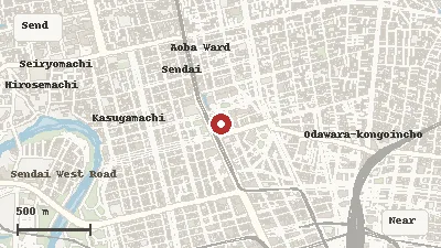 Map of the area around Kotodai Park in Sendai / Aoba
