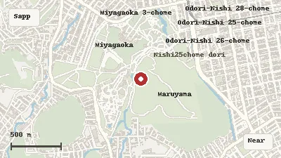 Map of the area around Maruyama Park (Sapporo) in Sapporo / Chuo